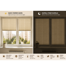 Açık Gri Plise Perde – %80 Blackout