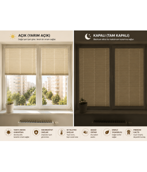 Açık Gri Plise Perde – %80 Blackout